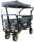 FROSAL Bollerwagen faltbar Loki mit Dach & Bremse grau Handwagen klappbar Kinder Faltbollerwagen