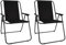 2 Stück Campingstuhl Faltstuhl Stoff Oxfort Camping Klappstuhl Anglerstuhl Regiestuhl Angelstuhl Metall B 57 x T 48 x H 85 cm, Farben:Schwarz