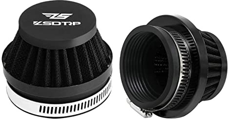 2st Motorcykel 45MM Luftintagsfilter Universalförgasare Luftfilterrenare för Dirt Pit ATV SSR TTR Cykelventilationsfilter Passar för många olika förgasare (svart 45MM)
