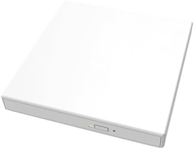 Lecteur de CD DVD Externe CD24x DVD16x graveur de CD Portable Lecteur de Disque Externe pour Ordinateur de Bureau, Blanc