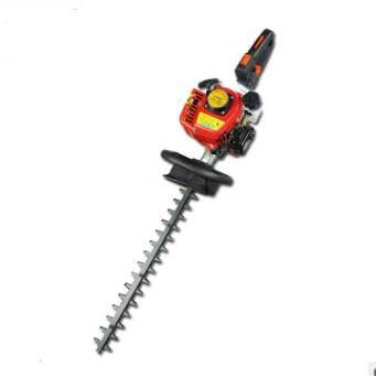Taille-haie à moteur à essence 2 temps 1,25 CV 22,5 CC avec moteur monocylindre refroidi par air et poignée rotative à 180 °, pétrole Hedge Trimmer avec double lame