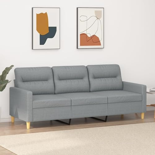 ARKEM Sofá de 3 plazas de Tela Gris Claro 180 cm Sofá Cama 3 Plazas Sofas De Salon Cheslong