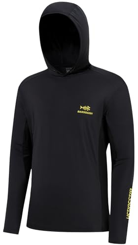 Bassdash Hombres UPF 50+ Cordón Pesca Sudadera con Capucha Camisetas UV Protección Solar Manga Larga Senderismo al Aire Libre Camisetas con Capucha FS33M