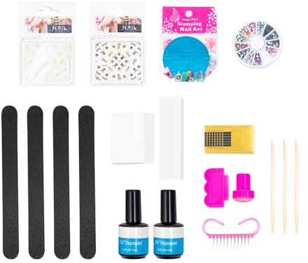 HOARLICN Neonail Starter Set, Gelnägel Starterset 36w 27x24x10 Cm 0 ~ 20000rpm 4 Uv-Röhren Mit 24 Farbgele Leicht Abziehbar Geeignet Für Nageldekoration