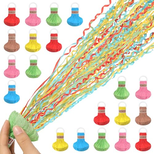 20 Piezas Serpentinas de Lanzamiento a Mano Serpentinas para Lanzar Bombas Serpentinas de Confeti Serpentinas Fiesta Serpentinas de Mano para Cumpleaños Bodas Navidad y Carnaval (Colore Aleatorio)