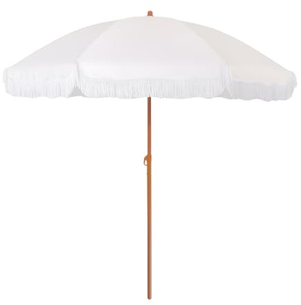 KXWOQ3ED Ombrellone da Giardino Esterno con Frange, Ombrellone da Spiaggia Portatile, Inclinabile, Protezione Solare, per Piscina, Terrazza, Patio, Mercato