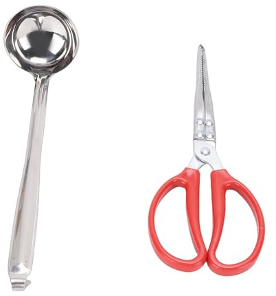 Topiky Juego de Pinzas para Chimenea de Hierro Fundido y Pala para Pellets para Fogatas de Mesa, Mini Agarrador de Leña de 12 Pulgadas, Herramienta de Manipulación Resistente Al Calor, con Cuchara