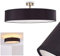 Deckenleuchte Foggia, runde Deckenlampe mit Lampenschirm aus Stoff in Schwarz/Weiß, Ø 60 cm, 3 x E27-Fassung, Retro-Design, ohne Leuchtmittel