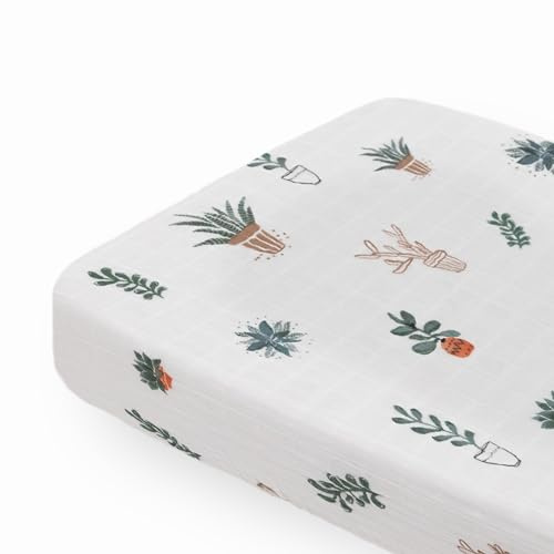 Little Unicorn Changing Pad Cover for Newborns & Infants | Soft & Breathable Muslin Fabric | Baby Diaper Changing Table Pad Cover (Prickle Pots)