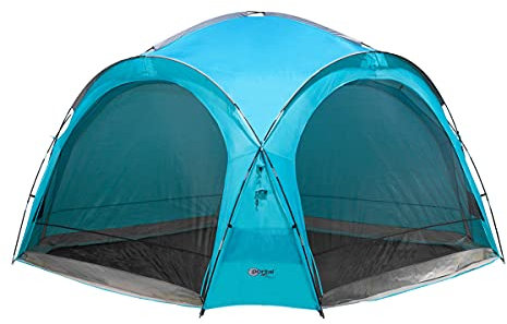 Portal Outdoor Asper Blue Event Shelter, Lightweight Quick Setup, Includes 2 Opaque Walls With 2 Mosquito Net Walls, Perfect For Camping, Festivals, Garden, Beach Includes Carrying Bag