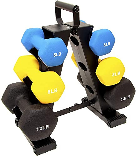 BalanceFrom Kurzhantel-Set mit Ständer, 22,7 kg (3 Paar von 2,3 kg, 3,6 kg und 5,4 kg)