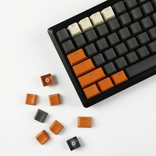 YMDK Carbon Miami PBT Double Shot Shine Through ANSI Backlit Keycaps for MX Mechanical Keyboard Melody 96 KBD75 68 61 87 104(Only Keycap) (Reversed Carbon)