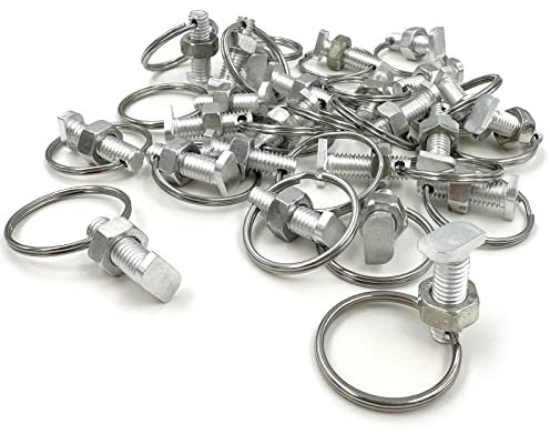 15-Pack Greenhouse Bolts and Rings, Aluminium Cropped Head Greenhouse Bolts and Nuts, Creating Suspension Anchors Point In Glazed Steel Channels to Plant Clips for Climbing Plants, Building Greenhouse