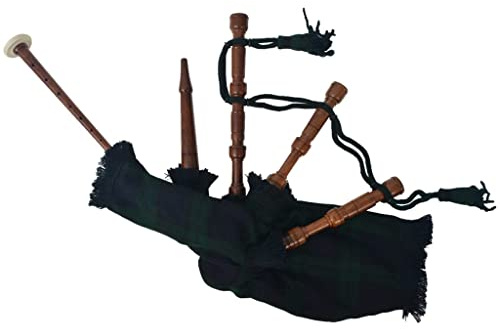 INLIFE Gaitas jugables para niños en el típico diseño de tartán, verde y negro, 0,67 kg, 70058