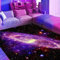 HOLAVIDA Schwarzlicht Galaxie Teppich, Neon UV Reaktiver Weltraum Sternenwurf Teppich, rutschfeste Leuchtende Sternenhimmel-Bodenmatte, Leuchten im Dunkeln Himmeldekoration 180x120cm