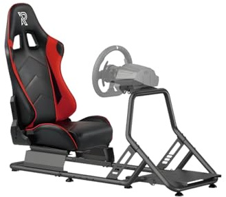 Ranqer Siège De Simulation Racing Ajustable en Simili-Cuir – Cockpit Compatible PC/PlayStation/Xbox, Volants Fanatec/Logitech/MOZA/Simagic/Thrustmaster, Structure Stable À Revêtement Anti-Rayures