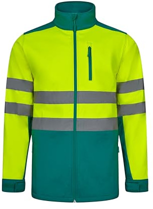 Velilla 306006, Cazadora Soft Shell Bicolor, Color Verde y Amarillo Fluor, Talla 2XL