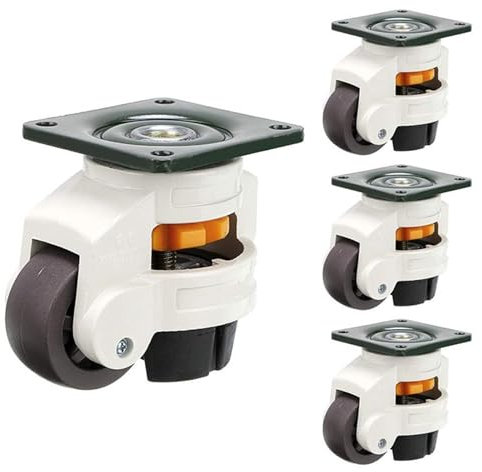 Rotelle per mobili Rotella per livellatrice da 4 pezzi, ruota di livellamento della piastra superiore con cuscinetto retrattile per tavolo da banco, apparecchiature elettriche Rotelle piroettanti (Si