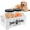GUIJZSLTRG Large Dog Treat Container, Wood Dog Food Storage Container with 2 Plastic Jars, Farmhouse Wood Cat Treat Container Practical Pet Treat Storage Organizer for Pet Owners and Lovers(White)