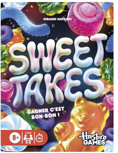 Hasbro Gaming Sweet Takes, Jeu de Cartes - Version française, Jeu de Société Stratégique pour Enfants, Ados et Adultes, Jeu de Famille Rapide et Amusant sur Le Thème des Bonbons, Jeux de société