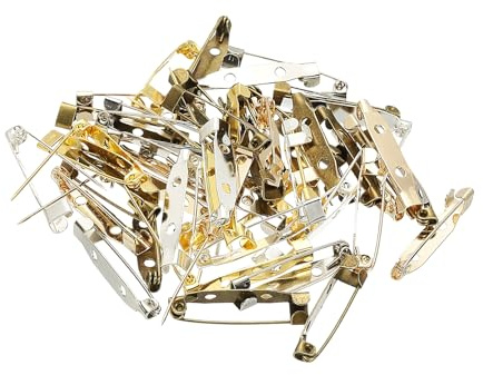 PATIKIL 50Pcs Épingles De Sécurité, 30mm Épingles À Barrette en Vrac pour Badges Étiquettes Nominatives À Dos Plat pour Vêtements DIY Artisanat, Colorées