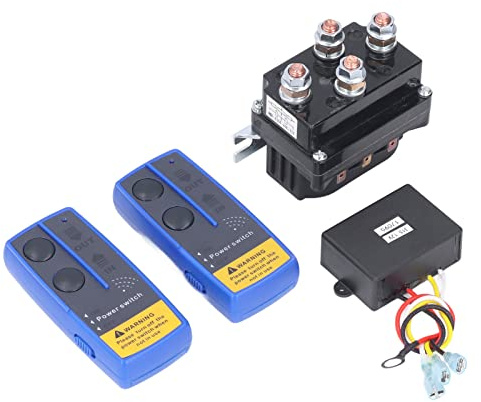 RASTKY Kit de Control Remoto de Cabrestante Inalámbrico Contactor de relé de Solenoide de Cabrestante de 500 A y 12 V de Alta Resistencia para Camión con de 8000 Lb-12000 LB Apto para ATV SUV ABS +