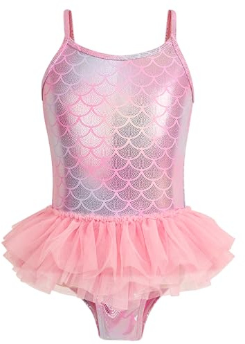 PinkSheep Traje de baño de una pieza para niñas, traje de baño para clases de natación, traje de baño de playa para niños de 2 a 10 años