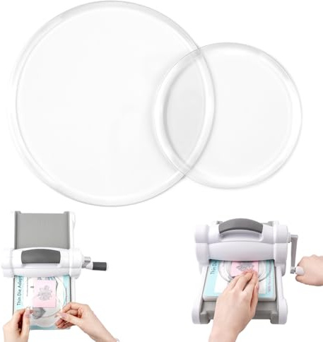 2 Pack Cutting Pads Acrylic Circular for Die Cutting Machine ；Warp-Resistant Transparent Polycarbonate Plastic Round Cutting Platesfor DIY Crafting, Scrapbooking, Die-Cut Machines T0.12(5&3.5)