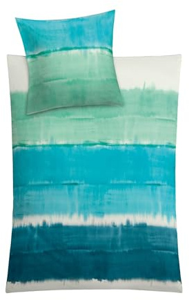 Kleine Wolke 6174663952 Bettwäsche Long Beach, Maße: 135 x 200 cm und 80 x 80 cm, Farbe: Pazifik
