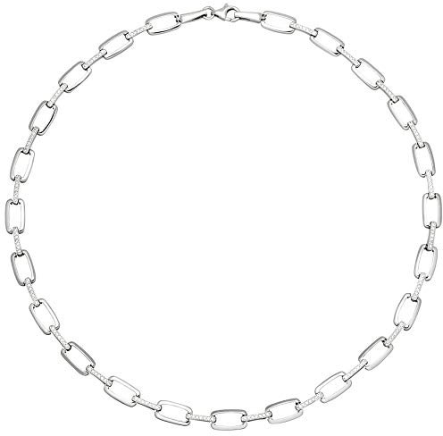 Jobo Damen-Halskette aus 925 Sterling Silber mit 154 Zirkonia 45 cm