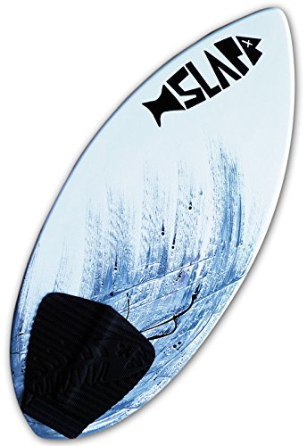 USA Made Slapfish Skimboards 52 Fiberglass & Carbon - No Rider Weight Limit - with Traction Deck Grip - Kids & Adults - 4 Colors… (Gray 52 Board)