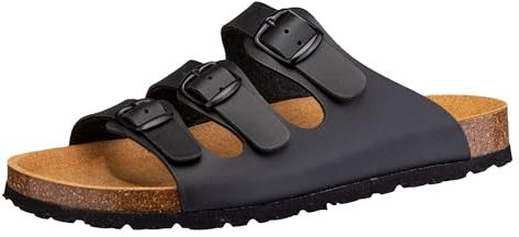 Lico Bioline Lady Damen Pantoletten, schwarz vegan, 36 EU