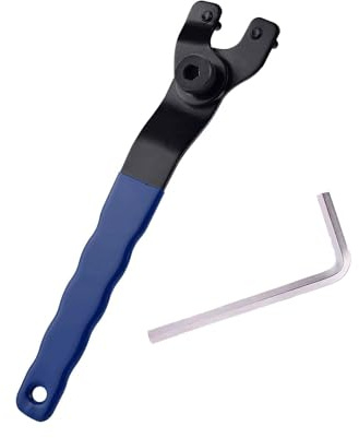 uncakil Adjustable Angle Grinder Spanner Wrench Universal Tool Small Pin Spanner,Locknut Wrench,Pocket Door Suitable for 4 ,5, 6 ,7 and 9 Electric Angle Grinders(Blue,Including One Hex Key)