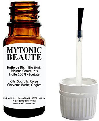 Huile de Ricin Bio (Castor oil) Ongles, Cils, Sourcils, Cheveux, Barbe,Corps | 100% végétale (15ml)
