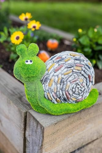 Garden Mile Lumaca animali ornamenti da giardino grandi decorazioni impermeabili per interni per la casa design unico floccato ornamenti esterni per il giardino perfetto per aiuole patio cortile prato