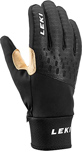 LEKI Nordic Thermo Premium Beige-Schwarz, Gore-Tex Fingerhandschuh, Größe 7 - Farbe Schwarz - Sand