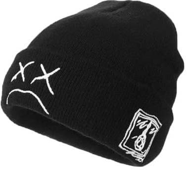 45°LOOKUP CEED Fashion Autumn Winter Warm Beanie Hats Embroidery Cotton Caps Men Women Knitted Hip Hop Hats (US, Alpha, One Size, Black)
