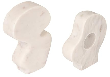 Decorative Abstract Marble Sculptures, Set of 2 Styles, White