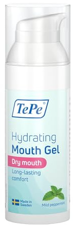 TePe Hydrating Mouth Gel for Dry Mouth, mild Peppermint, Mouth Gel to Ease The Feeling of Dry Mouth, Easy on-The-go