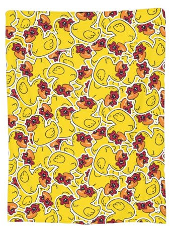 Turamurra Rubber Duck Blanket Gifts for Kids Adults Soft Warm Lightweight Cozy Cute Animal Cartoon Duck Throw Blankets for Couch Bedroom Sofa Living Room Decor 50x60in