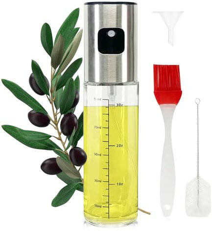 D.WORLD Oil Sprayer for Cooking, Olive Oil Spray Bottle for Kitchen 100ml Glass Olive Oil Sprayer Mister Oil Vinegar Spritzer Spray Glass Bottles for Cooking/Salad/Barbecue