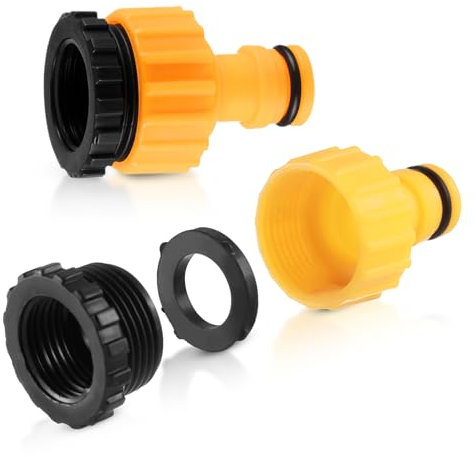 2 Stück Gartenschlauchteile und Verbindungsstücke, Kunststoff-Schlauch-Gewinde, Outdoor-Wasserhahn-Anschluss, 1,27 cm und 1,9 cm Größe, 2-in-1-Schlauch, Gartenschlauch-Aufsätze, Wasserhahn-Adapter