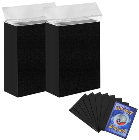 Xinfin 100 Pcs Soft Card Sleeves - 66 x 91mm Clear Sleeves for MTG & Sports Cards, Black