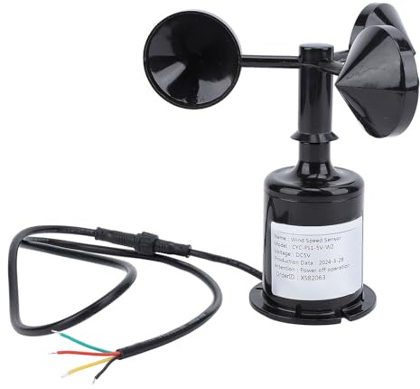 Sensor de monitoreo de velocidad del viento, sensor de velocidad del viento con cable de 0,8 m Sensor anemómetro de alta precisión de 3 palas Sensor de velocidad del viento DC 5V