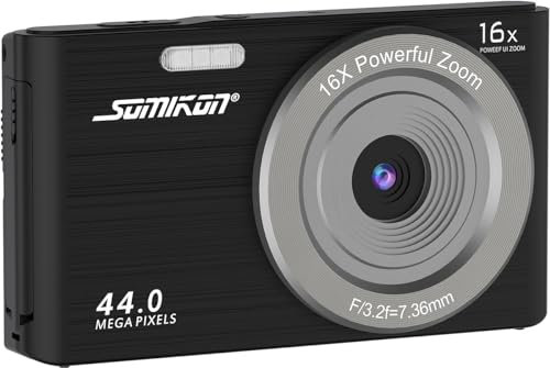 Somikon Digitale Kamera: Digitale Foto-Kompaktkamera, interp. 4K-Auflösung, Sony-Sensor, 44 MP (Digicam, Fotoaparat, Fotocamera)