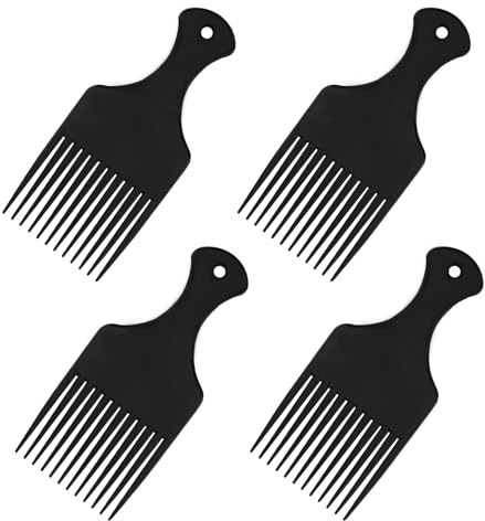 4 Pezzi Pettine Afro Capelli Di Plastica,Afro Pick Pettine,Pettine Nero In Plastica Pettine Afro,Pettine Afro Per Capelli,Pettine Per Capelli Afro,Pettine Per Capelli Africano,Pettini Afro Per Uomini