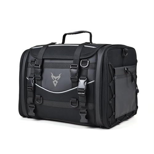 LinQianBhD Sac Voyage Sacoche Selle Moto pour BMW pour R1200GS Sac De Siège Arrière Moto Extensible Universel 35L-50L Sac Moto Grande Capacité Sac Voyage Queue D'équitation Sacoche Selle Moto(Gray)