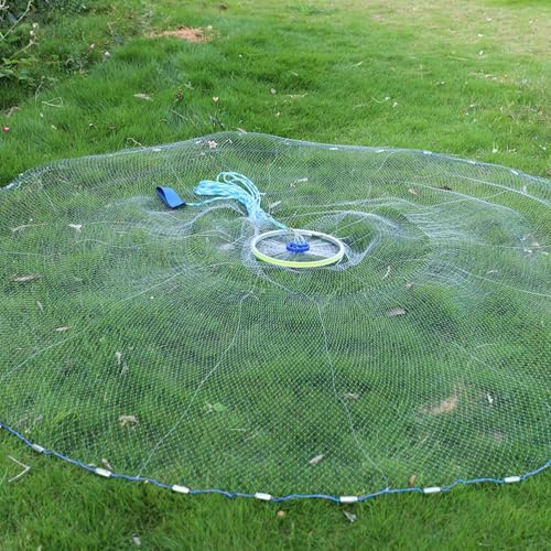Generic Rete da Pesca in Nylon Resistente Stile Americano con Maglia Piccola per Appassionati, Rete da Pesca da Lancio a Mano per Esterno, Maglia da 0,5, per Accessori da (2,4 m)