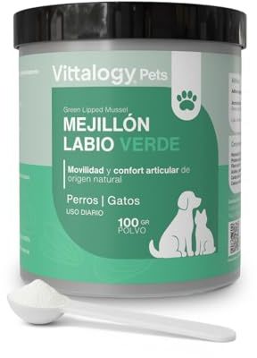 Mejillón De Labio Verde Perros Vittalogy | Polvo Natural para Soporte Articular Y Movilidad