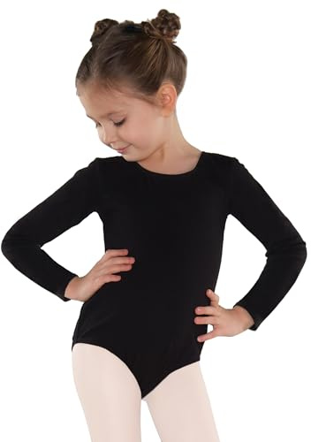 Shepa Mädchen Kinder langarm Gymnastikanzug Ballettanzug 134 schwarz